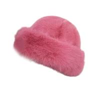 WUUISDNX Cycling Motorbike Snowboard Windproof Riding Hat Is Suited For Enthusiasts Looking To Stay Warm In Adventure Winter Faux Fur Hat Women Cossack Russian, Pink, for 60CM