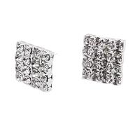 WUUISDNX Dazzling Crystal Rhinestone Earrings Square Earrings Studs Women Love Adding Sparkle To Look Rhinestone ColorSilver Size1.4cm / 0.55inch Women Girl Fashion Crystal Square Stud Any