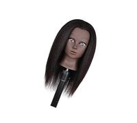WUUISDNX Efficient Hair Styling Practice Doll Head Mannequin with Secure Clamp, 14 inch Black Skin