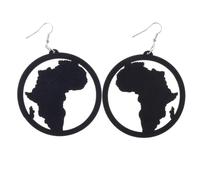 WUUISDNX Exaggerate Earrings Geometric Ear Hook Earrings Stunning Wooden Dangle Gift Lightweight Comfortable African Map Is Gift Show Beauty And Personality Temperament.