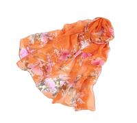 WUUISDNX Fashionable And Stylish Chiffon Scarf Add Touch Of Glamour To Outfit Convenient And Practical Silk WomenChiffon Scarf, orange