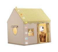 WUUISDNX Foldable Kids Play Tent Indoor Outdoor Portable Easy To Install With Creative Space For Role Play Adventures Role Pretend Game Camping Outside Portable, Yellow, 120x105x128cm