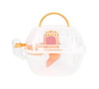 WUUISDNX Hamster Travel Carrier Cage Mice Travel Options Providing Safe Petroads Featuring Comfortable Environments Guinea Pig Cage Pet Outgoing Traveling Habitat, Orange, 29x20cm