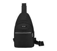 WUUISDNX Hands Free No Burden Chest Bag For Men Large Capacity And Easy To Carry With Earphone Hole Polyester Outdoors Chest Bags, black