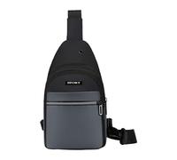 WUUISDNX Hands Free No Burden Chest Bag For Men Large Capacity And Easy To Carry With Earphone Hole Polyester Outdoors Chest Bags, grey