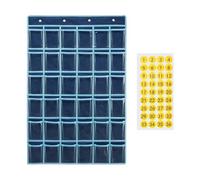 WUUISDNX Innovative Classroom Pocket Chart Tailored For Cellphone Storage And Organization Featuring Easy To Hang Solutions Clear Calculators Holder Wall Door Mount Hanging, Navy Blue, 96x67cm