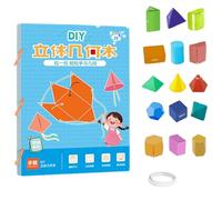 WUUISDNX Interactive 3D Geometry Book For Primary School Students Learn And Play Pull String 3D Geometry Learning Book Paper, 15 images