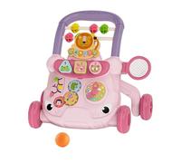 WUUISDNX Kids Walking Multifunction Push Along Walking Sit and Stand Activity Toy Encouraging Fun Development and Coordination Learning Push Along Sit Stand Learning, Pink, 41x33x39cm
