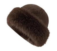 WUUISDNX Motorcycle Skiing Cap Winter Faux Fur Hat Accessories For Travel Walking And Enjoying Cold Weather Outdoor Fun Winter Faux Fur Hat Women Cossack Russian, Brown