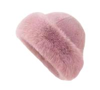 WUUISDNX Motorcycle Skiing Cap Winter Faux Fur Hat Accessories For Travel Walking And Enjoying Cold Weather Outdoor Fun Winter Faux Fur Hat Women Cossack Russian, Bean Paste Color