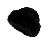 WUUISDNX Motorcycle Skiing Cap Winter Faux Fur Hat Accessories For Travel Walking And Enjoying Cold Weather Outdoor Fun Winter Faux Fur Hat Women Cossack Russian, Black