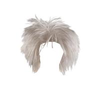 WUUISDNX Old Man Wig Adults Men Halloween Punk Party Wig Crazy Physicist White Old Teacher Dressing Up Fashion Accessory Man Adults Men White Crazy Physicist, Only, 20cm hair
