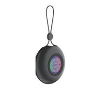 WUUISDNX Portable Mini Waterproof Speaker Convenient Music Playing In Shower Colorful Illuminated Bluetooth Speaker ABS, black