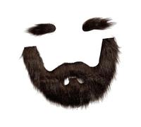 WUUISDNX Self Adhesive Fake Eyebrows And Mustaches Eye Catching Addition Halloween Festivals And Birthday Parties Self Adhesive Fake Mustache Set Novelty Mustaches, Brown, Mustache 15x19.5cm