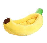 WUUISDNX Soft And Washable Banana Shaped Dog Bed Cozy For Indoor Outdoor Comfortable For Pets All Year Round Can Be Disassembled And Washed Dog Cushion Cat Cushion Pet Bed Removable Cover, yellow, S