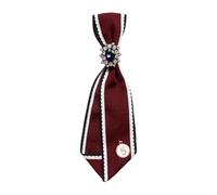 WUUISDNX Students Uniform Accessories Bowknot Neckties Add Trendy Flair To School Outfits Unique Gifts For Young Girls And Teens Elegant Brooch Bow Tie Ladies Shirt Decoration, white red, 6x20cm