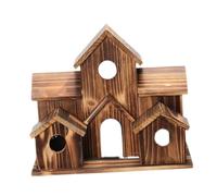 WUUISDNX Wooden Bird House Charming Garden Decor Hummingbird Nest Creative And Functional Bird Feeder Hanging Feeder Resting Place Patio Yard Hanging Birds Hut Garden Decor Backyard