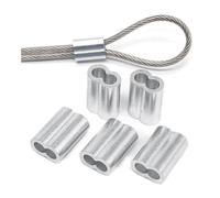 WUUKEPSG 1/10/50Pcs Double Hole Cable Crimp Sleeve M1 to M12 Wire,Ferrules 8-Saluminum Cable Stopper Crimp Rope Hardware Accessories/5Pcs M6