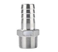 WUUKEPSG 1/8" 1/4" 3/8" 1/2" 3/4" 1" 2" 3" 4" Bspt Male 6 8 10 12 13-100Mm Hose Barb Connector，316 Stainless Steel Pipe Fitting/316/1L2 Bsp -19Mm Barb_Straight