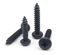 WUUKEPSG 100Pcs M1.4 M1.7 M2 Black Ss 304 Phillips Pan Round Head Self Tapping Wood Screw/6Mm/100Pcs M1.7