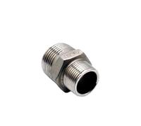 WUUKEPSG 1Pc Hex Nipple Union Ss 304 Pipe Fitting Connector Coupler Water Oil 1/8" 3/8" 1/2" 1" 1-1/2",Bsp Male to Male Thread/Dn32 to Dn25