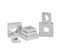 WUUKEPSG 5/10/20/40Pcs M2.5 M3/M3.5 M4 M5 M6 M8 Carbon Steel Galvanized Zinc Plated Thin Square Nuts Thin Quadrangle Slider Block for Aluminum Profile/Color/M5*8 * 8 * 2 (40Pcs)