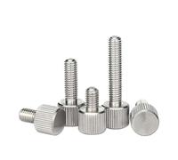 WUUKEPSG 5Pcs M2 M2.5 M3/M4 Ss 304 Thumb Screws, Knurled Head Thumb Bolt,Hinery Tool Round Adjustment Hand Screw/12Mm/M2.5