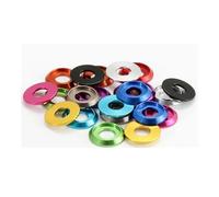 WUUKEPSG 5Pcs M2 M3/M4 M5 M6 M8 Multi-Color Aluminumy Thin Half Round Pan Head Washer Screw Metal Grooved Gaskets/Blue/M8_5Pcs