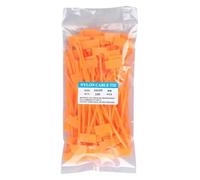 WUUKEPSG Cable Labels 100Pcs,Colorful Nylon Cable Ties Plastic Label Strapping Tape Easy Mark Tlabels Self-Locking Zip Ties Mesh Wire Marker Tools/Orange