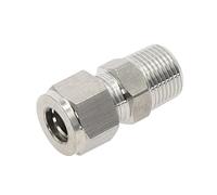 WUUKEPSG Ss 304 Double Ferrule Compression Connector, 6Mm 8Mm 10Mm 12Mm Tube to 1/8" 1/4" 3/8" 1/2" Male Npt Pipe Fitting/8Mm Od Tube/3/8