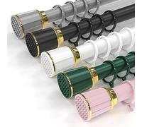 WUUKEPSG Tension Curtain Rod 40-500Cm, Adjustable Shower Curtain Rod No Drilling, Stainless Steel Anti-Slip/Green/410-500Cm