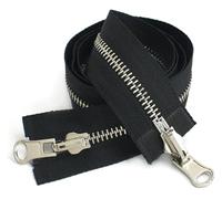 WUUKEPSG Two Way Zipper 2Pc 70-100Cm Double Sided Zippers Open End Two Way Rotary Slider Zip for Jacket Coat Clothes DIY Sewing Accessories for Coats/Blacksier/70Cm-8#