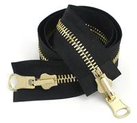 WUUKEPSG Two Way Zipper 2Pc 70-100Cm Double Sided Zippers Open End Two Way Rotary Slider Zip for Jacket Coat Clothes DIY Sewing Accessories for Coats/Blackd/90Cm-5#