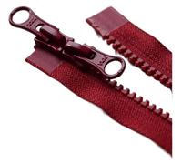 WUUKEPSG Two Way Zipper 2Pcs Zipper Black Coffee Blue Off White Red Green Double Open Two-Way Fasteners Sewing Accessories/As Photo03/75Cm-Size 5