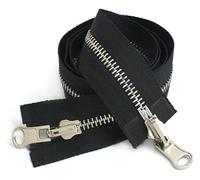 WUUKEPSG Zips 2Pc 70-100Cm Double Sided Zippers Open End Two Way Rotary Slider Zip for Jacket Coat Clothes DIY Sewing Accessories/Blacksier/80Cm8#