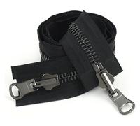 WUUKEPSG Zips 2Pc 70-100Cm Double Sided Zippers Open End Two Way Rotary Slider Zip for Jacket Coat Clothes DIY Sewing Accessories/Black02/100Cm5#