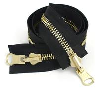 WUUKEPSG Zips 2Pc 70-100Cm Double Sided Zippers Open End Two Way Rotary Slider Zip for Jacket Coat Clothes DIY Sewing Accessories/Blackd/80Cm8#