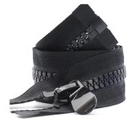 WUUKEPSG Zips,Closed End Metal Zips, Zips Zipper Black White Open End Zip Double Sliders Jacket Coat for DIY Sewing Clothing Tent Awning Zippers/Black Single Slider/100 cm