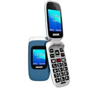 WUUM CLAP - Flip Mobile Phone with Dual Screen | Large Keys and Numbers | 2 One-Touch Quick Dials and an SOS Button | Bluetooth | Huge 800mAh Battery | USB-C | Titanium (Blue)