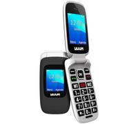 WUUM CLAP - Flip Mobile Phone with Dual Screen | Large Keys and Numbers | 2 One-Touch Quick Dials and an SOS Button | Bluetooth | Huge 800mAh Battery | USB-C | Titanium (Black)