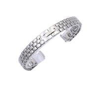 WUURAA 6mm 8mm 10mm 12mm 14mm 16mm Woman Solid stainless steel watch strap with metal watch chain(Silver,16mm)