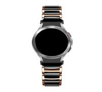 WUURAA For Samsung Galaxy Watch 7 6 5 4 40mm 44mm 6classic 47mm 43mm 5Pro 45MM Band No Gaps Ceramic Steel strap Replace Bracelet(R Gold Black,For watch 4 44mm)