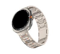 WUURAA For Samsung Galaxy Watch Ultra/Ultra2 47mm 2024 2025 Replace Titanium Band No Gaps Metal Bracelet(TitaniumOrange,For Galaxy Ultra 2025)