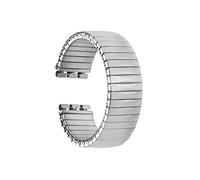 WUURAA For Swatch stainless steel elastic watch strap, spring elastic watch strap 17mm 20mm(Silver(Trapezoidal style),17mm)