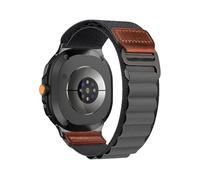 WUURAA Nylon Loop Bracelet For Samsung Galaxy Watch 8 40MM 44MM/8Classic 46mm Replace Metal Connector Strap(Deep Grey,For 8 Classic 46mm)