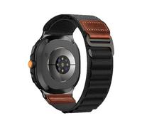WUURAA Nylon Loop Bracelet For Samsung Galaxy Watch 8 40MM 44MM/8Classic 46mm Replace Metal Connector Strap(Black,For 8 Classic 46mm)