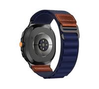 WUURAA Nylon Loop Bracelet For Samsung Galaxy Watch 8 40MM 44MM/8Classic 46mm Replace Metal Connector Strap(Dark Blue,For 8 Classic 46mm)