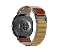 WUURAA Nylon Loop Bracelet For Samsung Galaxy Watch 8 40MM 44MM/8Classic 46mm Replace Metal Connector Strap(Deep apricot,For Galaxy 8 44mm)