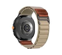 WUURAA Nylon Loop Bracelet For Samsung Galaxy Watch 8 40MM 44MM/8Classic 46mm Replace Metal Connector Strap(Apricot,For Galaxy 8 44mm)