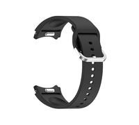 WUURAA Quick fit button silicone strap For Samsung watch7/FE For Galaxy watch6 5 4 NO Gaps Curved End Strap(NO.1 Black,For Galaxy 7 44mm 40mm)